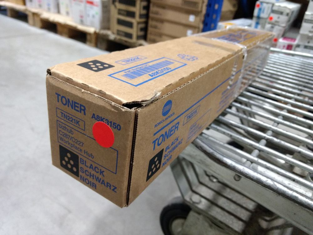 Minolta Toner C227/287 TN221K black (A8K3150) poškozený obal