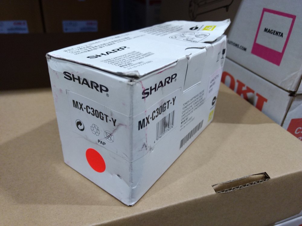 Sharp Toner Cartridge MX-C30GTY yellow poškozený obal
